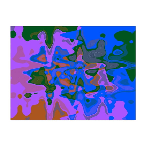 Purple Haze - Digital Art Abstract Surrealism Modern Art Psychedelic Geometric Pattern Unframed Wall Art Print 5 x 7 inches