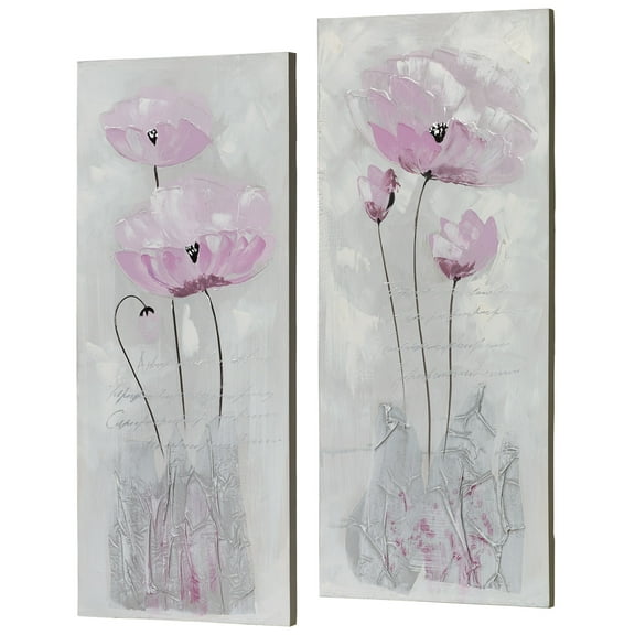 Purple Haze Floral Canvas Wall Art Set of Two Purple Set of 2