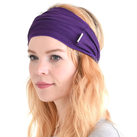 Purple Headbands For Men & Women, Japanese Style Head Wrap - Headband for Workout, Running, Yoga & Daily Wear, Multi-Purpose, Elastic, Bandana by Casualbox
