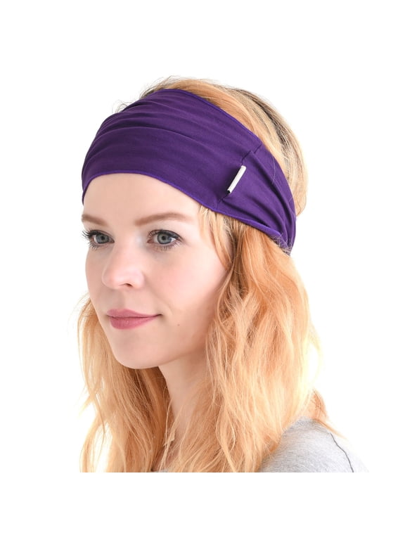 Purple Headbands For Men & Women, Japanese Style Head Wrap - Headband for Workout, Running, Yoga & Daily Wear, Multi-Purpose, Elastic, Bandana by Casualbox