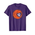 thumbnail image 1 of Purple Heart Basketball Number 12 Graphic T-Shirt for Sports Enthusiasts, 1 of 5
