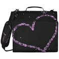 thumbnail image 1 of Purple Heart Bow Printed Zipper Binder with Handle&Shoulder Strap 2 inch 3 Ring 500+300 Sheet Capacity File Folder Organizer, 1 of 8