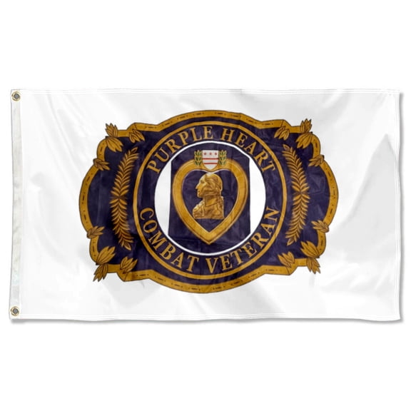 Purple Heart Combat Wounded Flag Polyester 3x5 FT banner