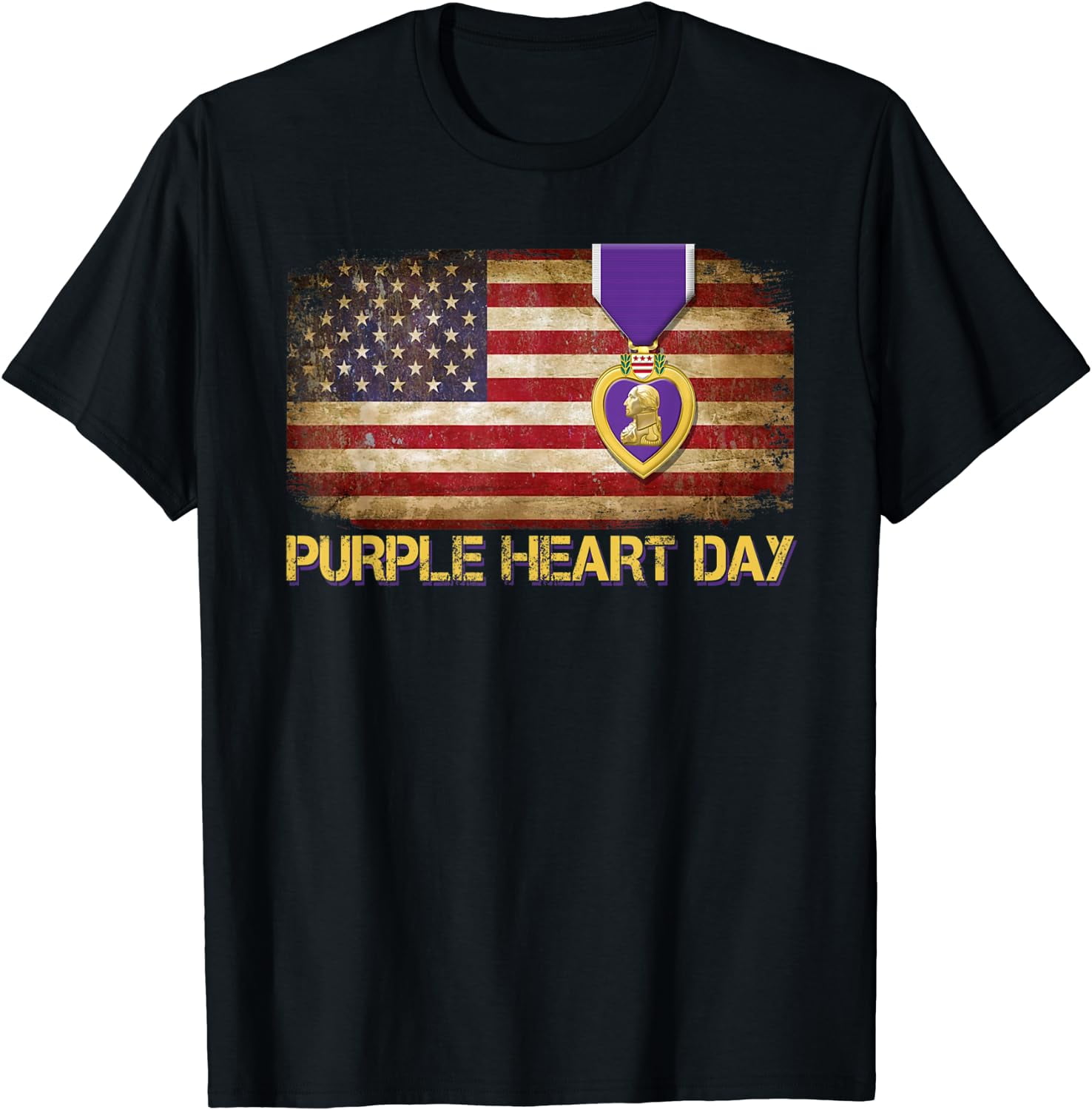Purple Heart Day Military US Combat Veteran Women Men T-Shirt - Walmart.com, image size:1476x1500