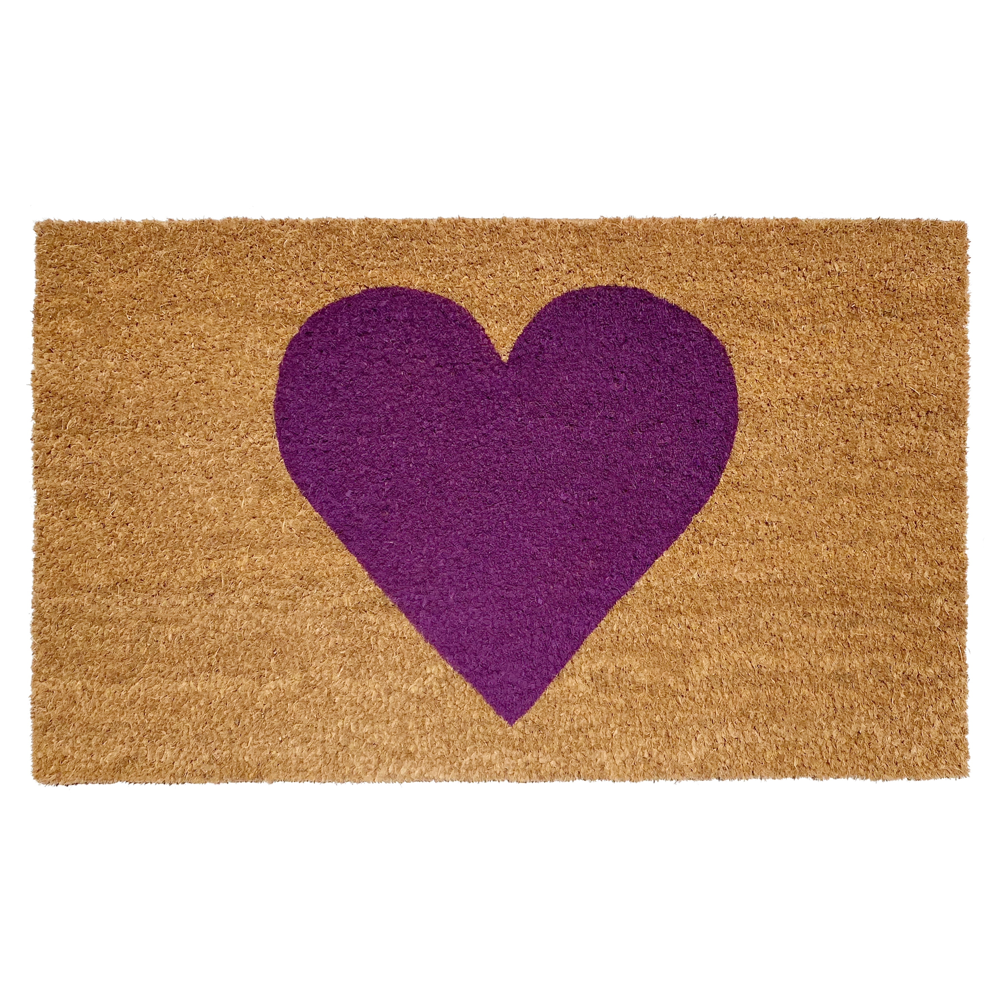 Purple Heart Natural Coir Outdoor Doormat, 17" x 29"