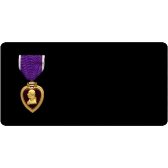 Purple Heart Offset Photo License Plate
