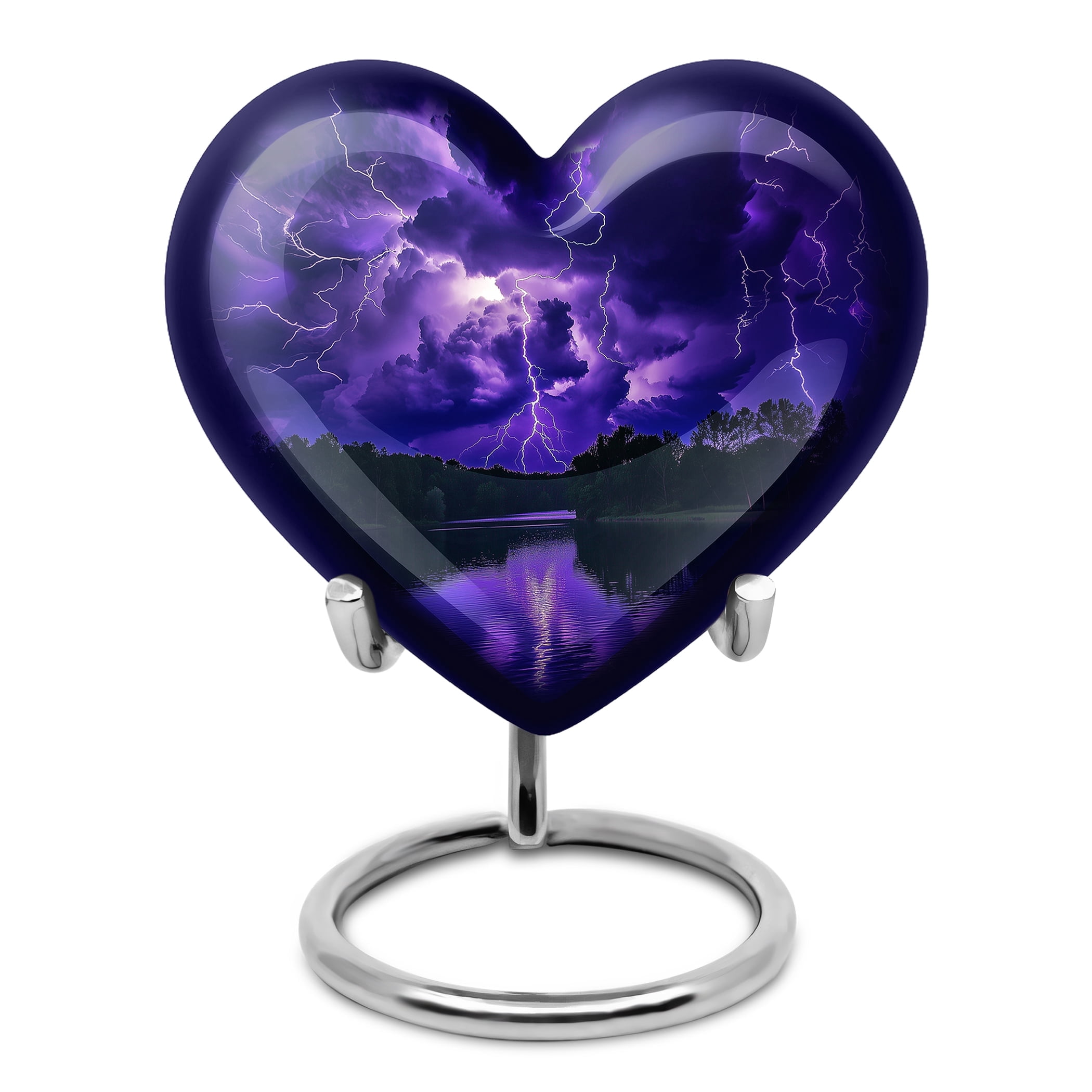 Purple Heart Urn For Human Ashes Adult Women - Purple Urns for Human Ashes Adult - Funeral Urns For Mom - Cremation Urn - 3inch, Small/Mini Size - Single 1Pcs