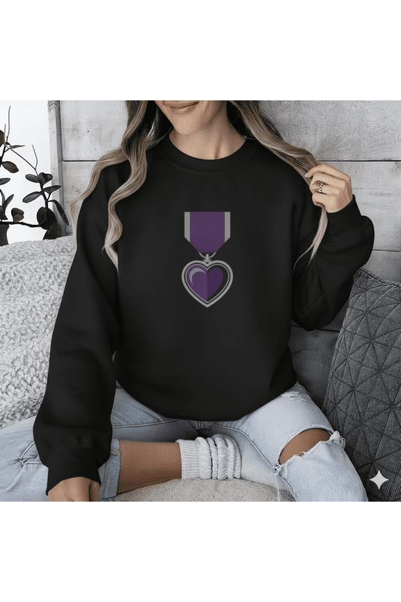 Purple Heart Valor Courage Honor Military Service Pride Sweatshirt, up to size 5XL