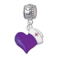 thumbnail image 1 of Purple Heart with Nurse Hat - I Love You Charm Bead, 1 of 1