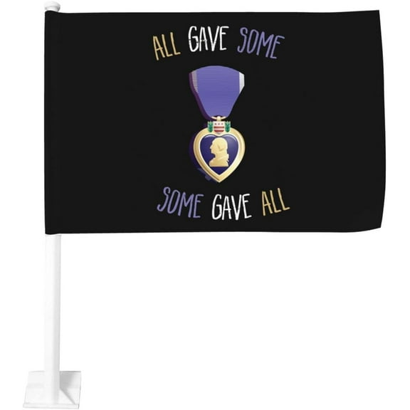 Purple Hearts All Gave Some Gifts Car Flag Window Flag Garden Flag 12x18 Double Sided Farmhouse Winter Holiday Outside Decorations Yard Flag