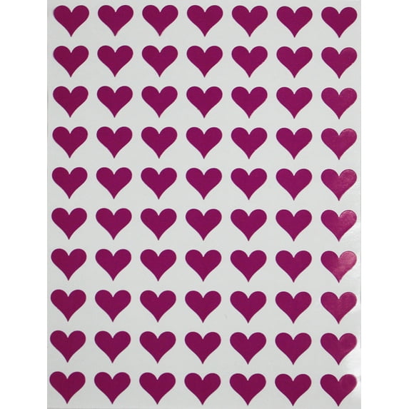 Purple Hearts Decorative Stickers in 0.5 inch (13mm) 1/2 - Foil Heart Labels for Arts, Crafts, Valentine's Day, Party favors, Decoration and Scrapbooking Permanent Adhesive - 350 Pack