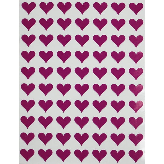 Purple Hearts Decorative Stickers in 0.5 inch (13mm) 1/2 - Foil Heart Labels for Arts, Crafts, Valentine's Day, Party favors, Decoration and Scrapbooking Permanent Adhesive - 350 Pack