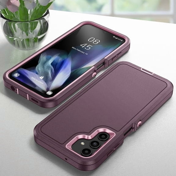 Purple Heavy Duty Phone Case for Samsung Galaxy A26 5G, Military Grade Shockproof Triple-Layers Rugged Cover, Anti-Scratch Durable Case with Precise Cutouts