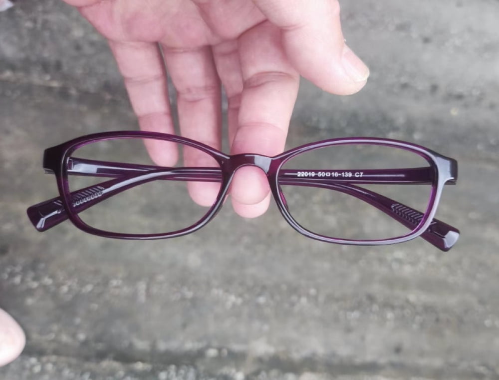 Purple High Presbyopic Reading Glasses Elderly Lightweight Plastic Rectangular High Power Readers +6.00 Strength