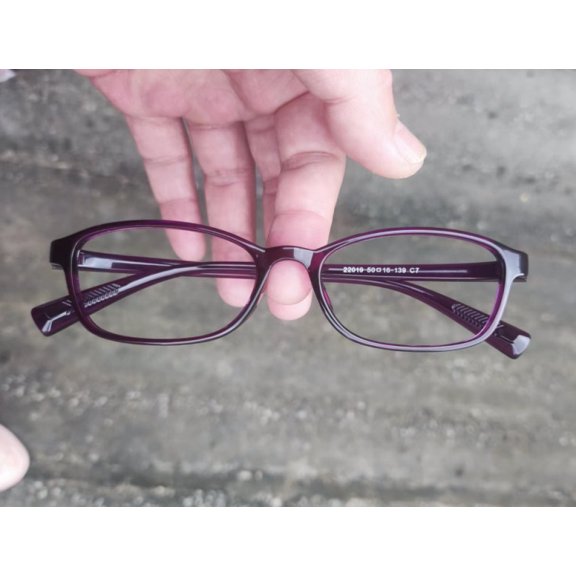 Purple High Presbyopic Reading Glasses Elderly Lightweight Plastic Rectangular High Power Readers +6.00 Strength