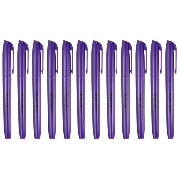Purple Highlighter, 12 Pack High Lighters No Bleeds Highliters Pens Neon Clear View Bright Quick Dry Pocket Marker Pen Sticks Chisel Tip Cute for Books Office Adults Classroom