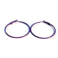thumbnail image 1 of Purple Hoop Earrings Classic Thin 2 inch Hoop Earrings, 1 of 1