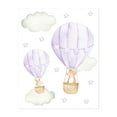 thumbnail image 1 of Purple Hot Air Balloon, Bear, Bunny, Forest Animals, Woodland Animals, Gender Neutral Nursery - Illustration Watercolor Hot Air Balloon Whimsical Animal Stars Unframed Wall Art Print 12 x 16 inches, 1 of 13