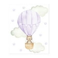 thumbnail image 1 of Purple Hot Air Balloon, Bear, Forest Animals, Woodland Animals, Gender Neutral Nursery - Illustration Hot Air Balloon Watercolor Whimsical Animal Stars Unframed Wall Art Print 20 x 24 inches, 1 of 13
