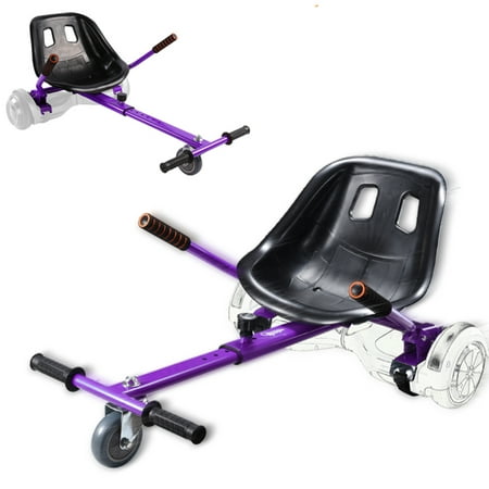 Purple Hoverboard Seat Attachment, Hover Go Kart, Hoverboard Go Cart Accessories, Heavy Duty Frame, Fun for Kids Fits 6.5"/8"/10", Go Kart Conversion Kit For Hoverboard