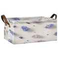 thumbnail image 1 of Purple Hyacinth Flowers Storage Basket Soccer Plaid Fabric Hoard Box Oversized Collapsible Closet Organizer with Metal Iron Frame 16.9×11.4×7.7in, 1 of 8