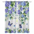 thumbnail image 1 of Purple Hydrangea Kitchen Curtains Spring Eucalyptus Butterfly Pastoral Cafe Short Curtains for Bathroom Blackout Window Curtain Grommet Small Window Treatment Drapes for Bedroom Living Room 42"x45"x2, 1 of 9