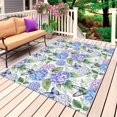 thumbnail image 1 of Purple Hydrangea Outdoor Rug 4x6 Ft, Non Slip Washable Area Rug, Spring Floral Elegant Pastoral Butterflies Patio Rugs Carpet Runner, Large Floor Mat for Indoor/Outdoor Deck Porch Camping, 1 of 8