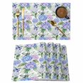 thumbnail image 1 of Purple Hydrangea Placemats Set of 4, Spring Floral Elegant Pastoral Butterflies Placemats for Dining Table, Place Mats for Kitchen Tabletop, Waterproof Wipeable Dining Table Mats Set, 1 of 9