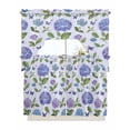 thumbnail image 1 of Purple Hydrangeas Kitchen Curtain and Valance Set 3 Pieces, Rod Pocket Short Tier Curtains 36 Inch Length, Botanical Garden Flowers Swag Topper Small Window Treatment for Cafe Bathroom Bedroom, 1 of 6