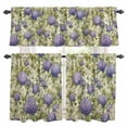 thumbnail image 1 of Purple Hydrangeas Kitchen Curtains Sets for Windows 24 Inch Length, Spring Floral Green Leaf Countryside Rod Pocket Window Treatments Tier Curtains and Valances Set for Bedroom/Bathroom, 1 of 8
