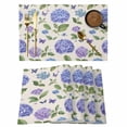 thumbnail image 1 of Purple Hydrangeas Placemats Set of 4 Botanical Garden Florals Retro Place Mats Indoor Wipeable Table Mats Washable Cloth Dining Table Placemats for Kitchen Holiday Party Home Decor 13x19 Inch, 1 of 9