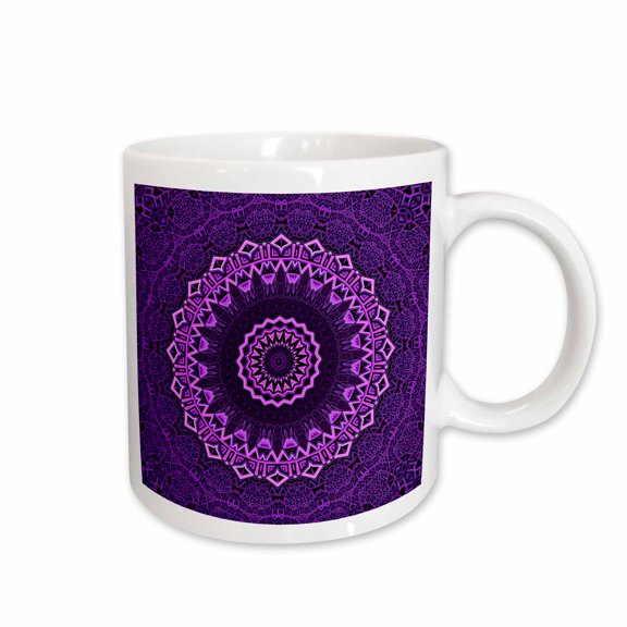 3drose, Purple Hypnotic Abstract Design Circle Swirl Graphic Psychedelic, 15oz Mug