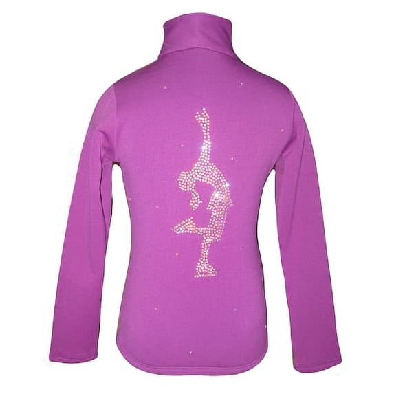Purple Ice Skating Jacket with "Lay Back" applique