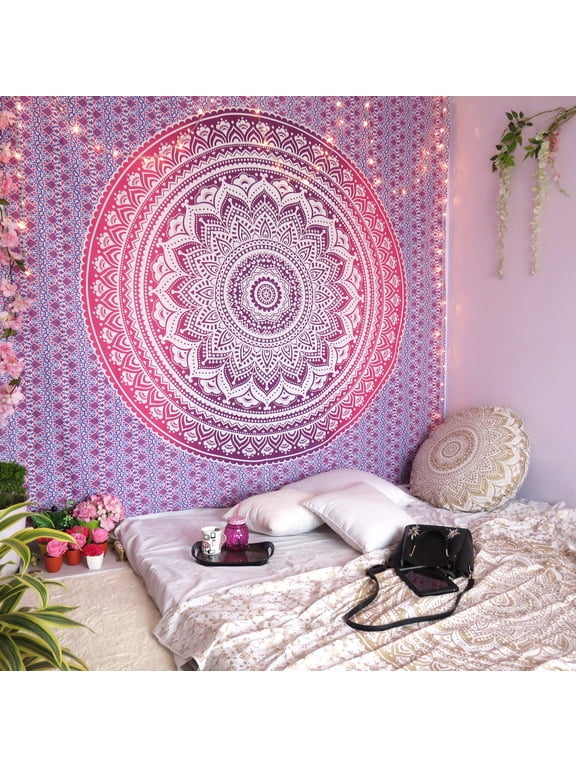 Purple Indian Wall Hanging Tapestry Boho Mandala Hippie Tapestries College Dorm Bohemian Tapestry Wall Hangings Gold Throw Blanket Outdoor Picnic Online