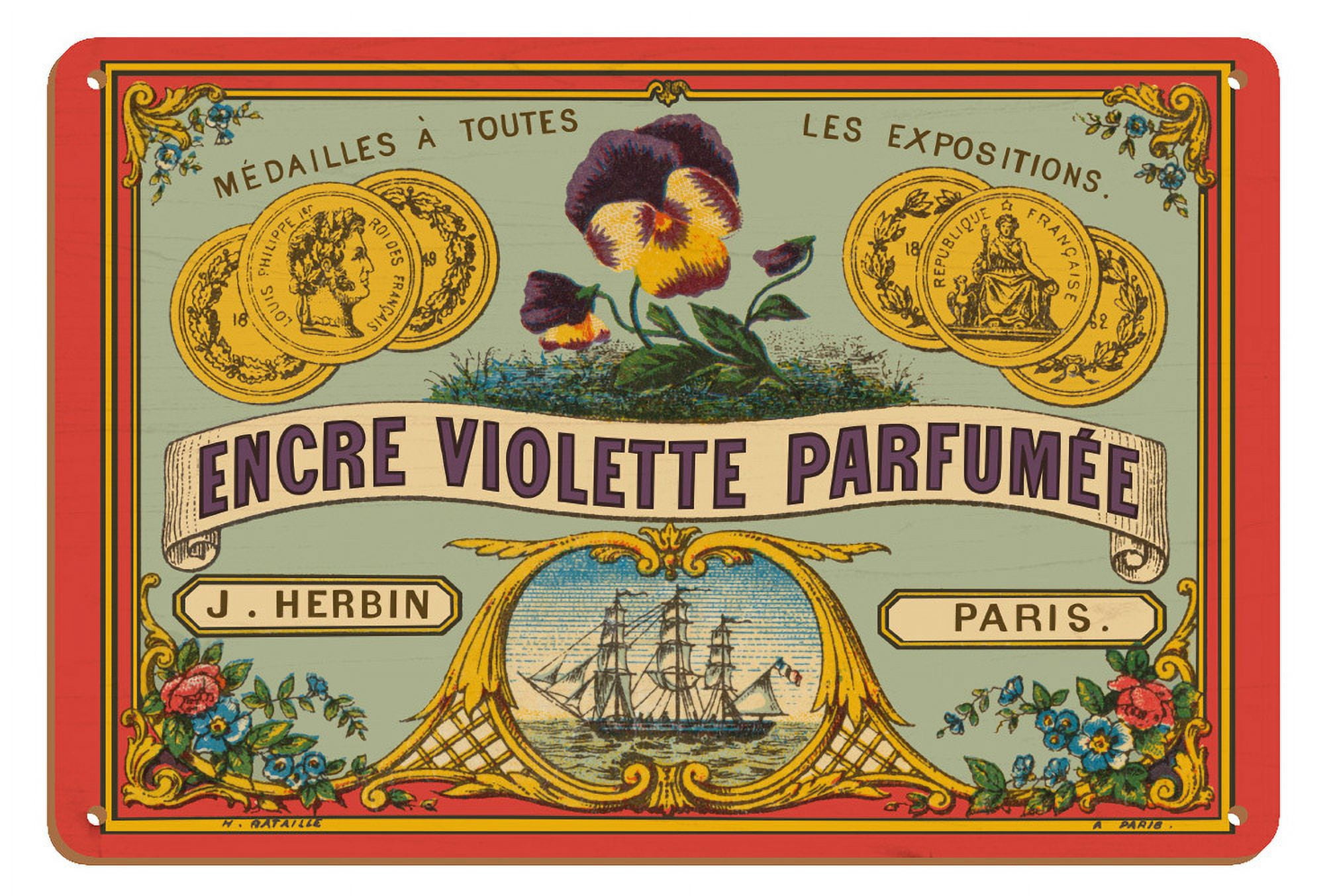 Purple Ink (Encre Violette Parfumée) - J. Herbin Paris - Vintage