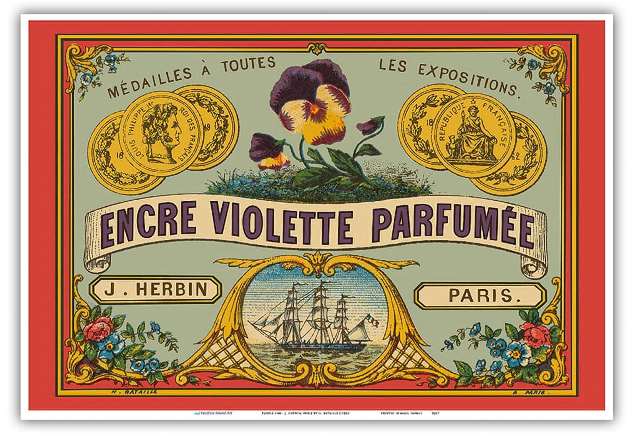 Purple Ink (Encre Violette Parfumée) - J. Herbin Paris - Vintage