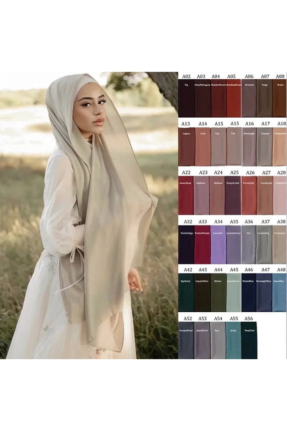 Purple Instant Hijab Set Chiffon Solid Color Hijab Tube Unisex Stretch Dreadlocks Tube One Size