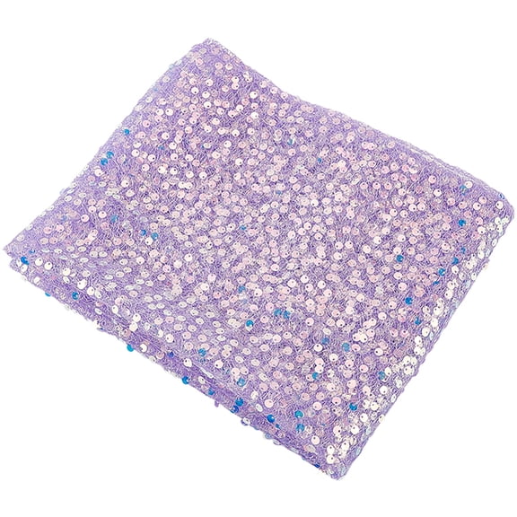 Purple Iridescent Table Runner 110 x 17.3 inch Glitter Sequin Table Cloth Runners Sparkly Sequins Tablecloth for Party Birthday
