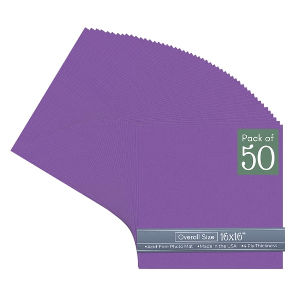 Purple Iris 16x16 Uncut Art Mat Board - No Opening - 50 Mats