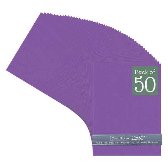 Purple Iris 22x30 Uncut Art Mat Board - No Opening - 50 Mats