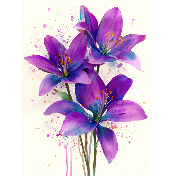 Purple Iris Dining Entryway Home Wall Art Decor