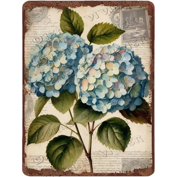 Purple Iris Flower Retro Aluminum Sign 12x16 in Metal Sign Iris Flower Wall Hanging Country Floral Office Decor Garden Tin Signs for Cafes Club Pub Man Cave Wall Sign Gifts