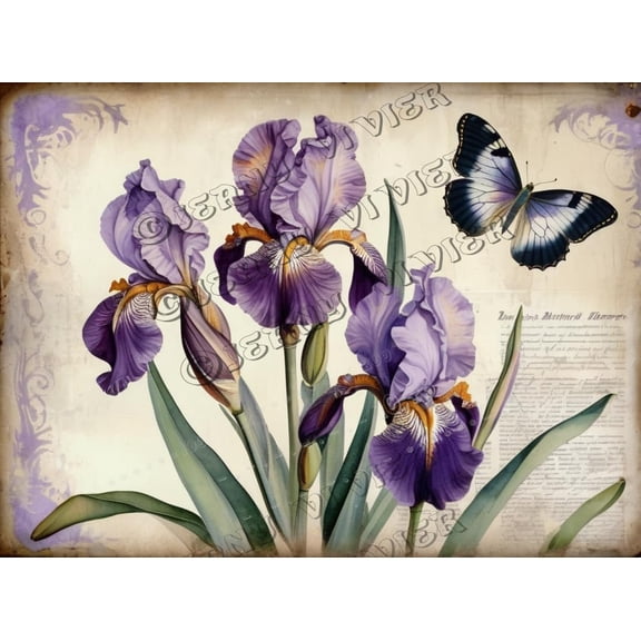 Purple Iris Flower Retro Aluminum Sign 5.5"x8" Metal Sign Iris Flower Wall Art Farmhouse Bedroom Decor Tin Garden Signs for Cafes Club Pub Man Cave Wall Sign Gifts