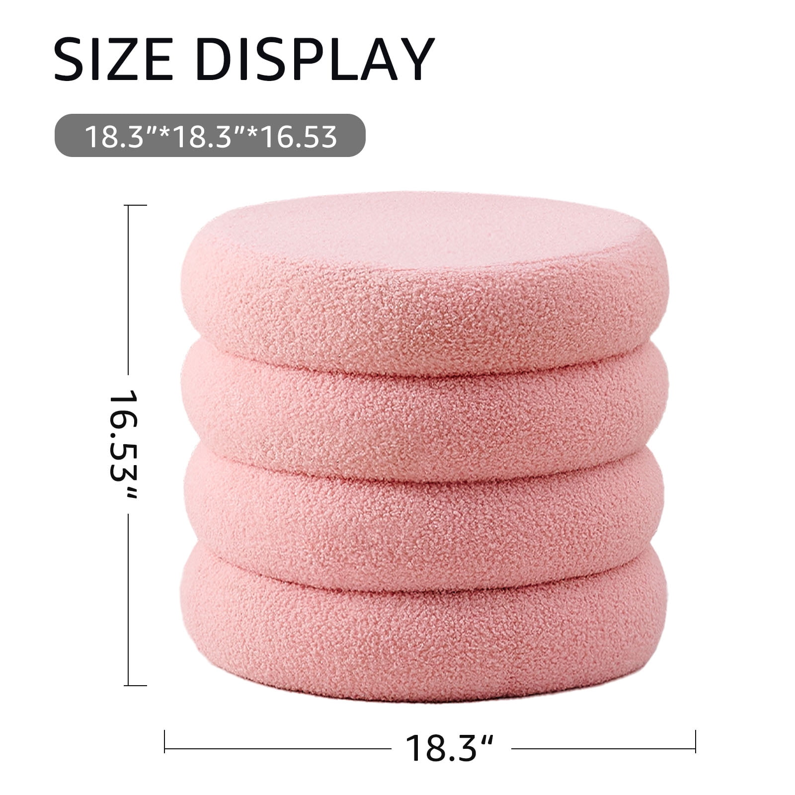 Purple Iris Teddy Fleece Storage Ottoman, Round Footrest with Removable ...