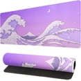 thumbnail image 1 of Purple Japanese Sea Wave Gaming Mouse Pad Large Mouse Pad for Keyboard and Mousepad Desk Mat with 3mm Non-Slip Base and Stitched Edge for Gaming and Office Computer Mat Protector Mat 31.5x11.8 Inch, 1 of 6