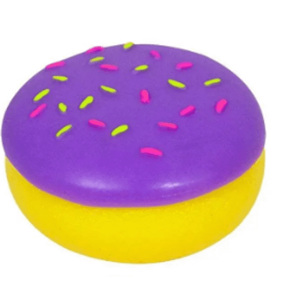 Purple Jelly Dohnut Stress Ball Cute & Portable for Office School Home Travel, Fun Gift Idea