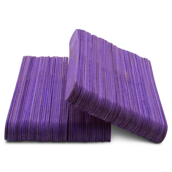 Purple Jumbo Craft Sticks 6-inch, Pack of 100 Popsicle Sticks for Crafts, Wax Sticks, & Halloween Tongue Depressors, by Woodpeckers