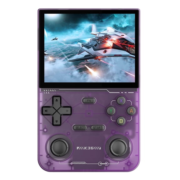 Purple K36 Open Source Gaming Console With Large Game Library And Long Battery Life For On The Go Play
