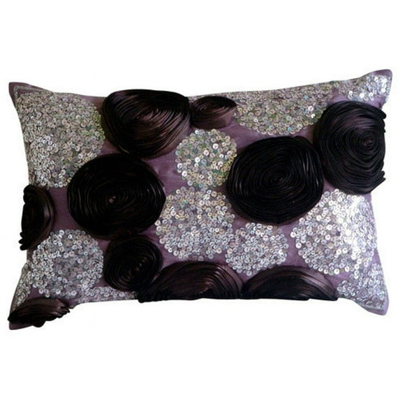 Purple King Shams, Ribbon Rose Flower King Pillow Shams, 20x36 inch (50x90 cm) Silk King Pillow Sham, Modern King Shams - Wine Roses