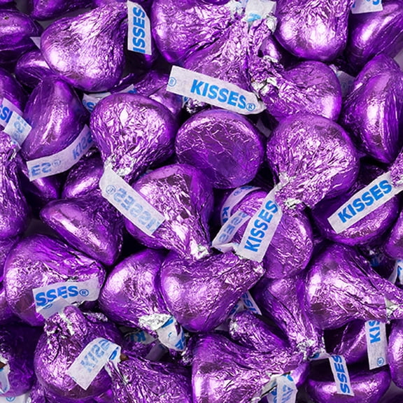 180 Count Purple Foiled Hersheys Kisses Milk Chocolate Candies, Bulk Bag For Candy Buffets & Parties